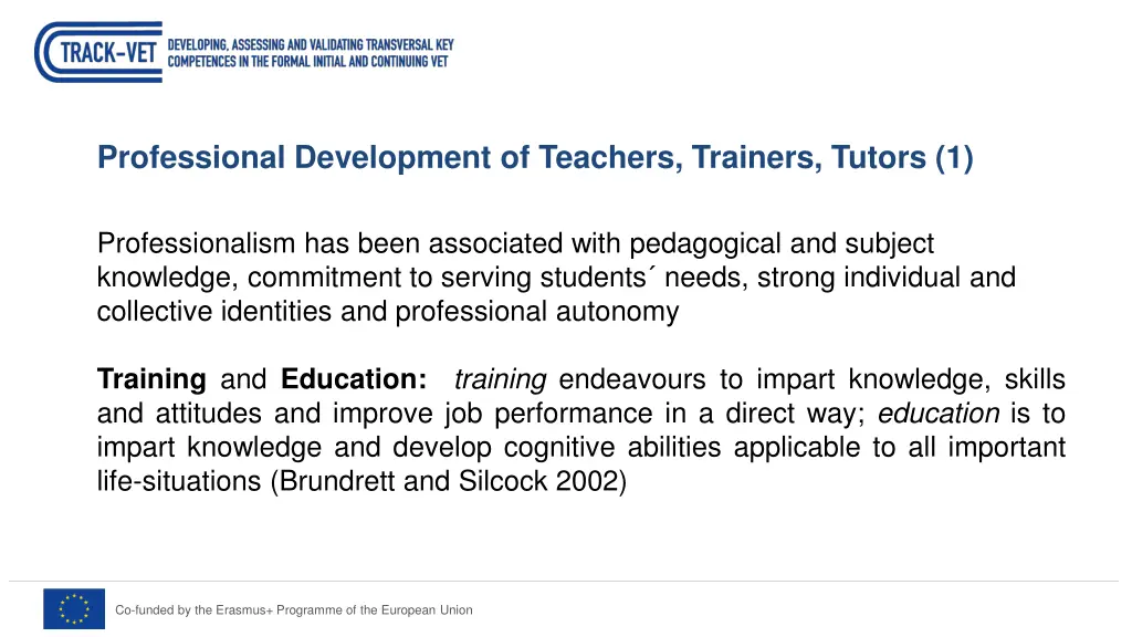 professional development of teachers trainers