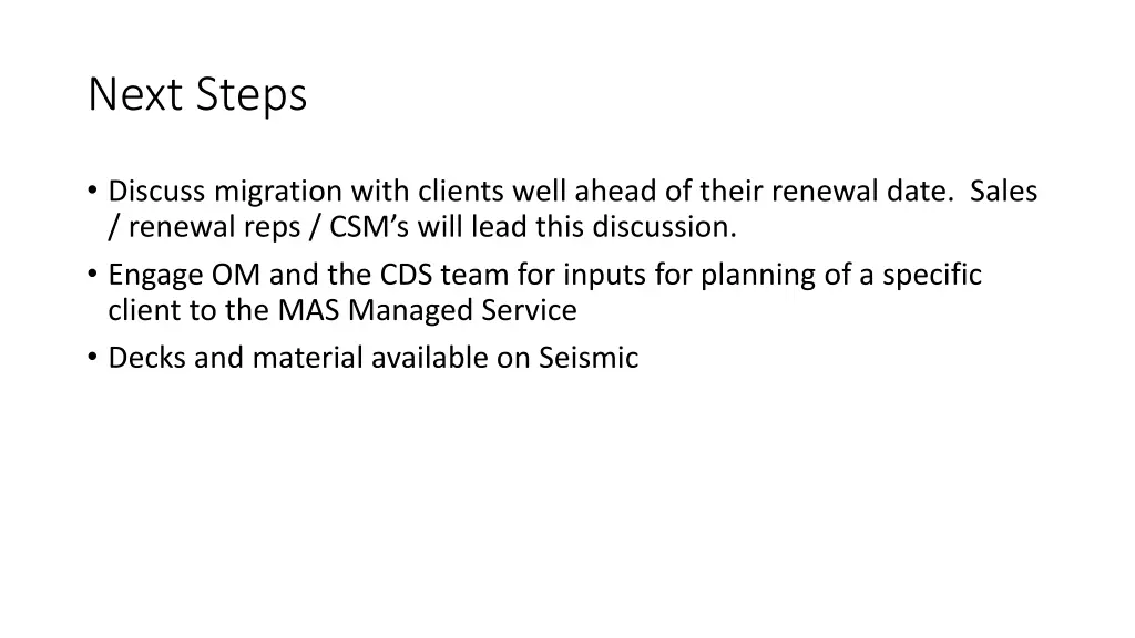 next steps