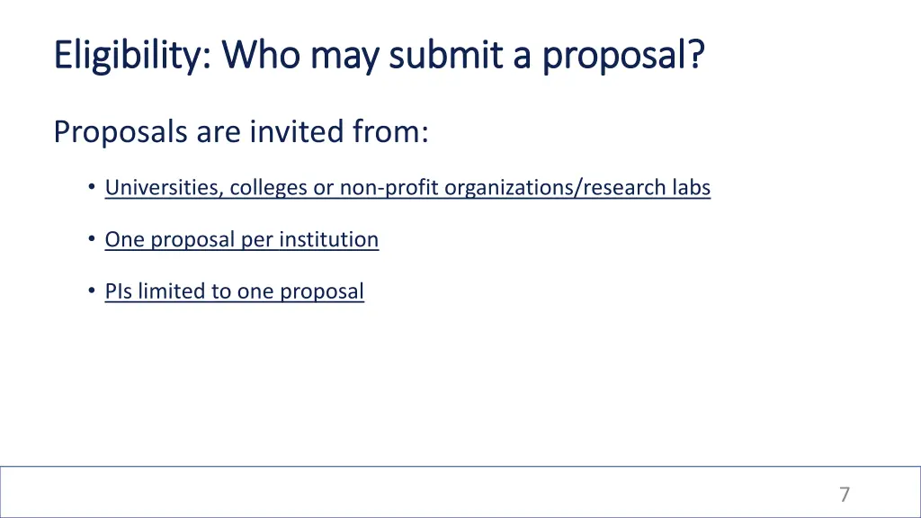 eligibility who may submit a proposal eligibility