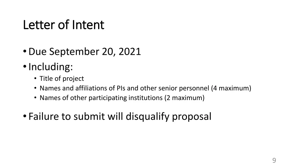 letter of intent letter of intent