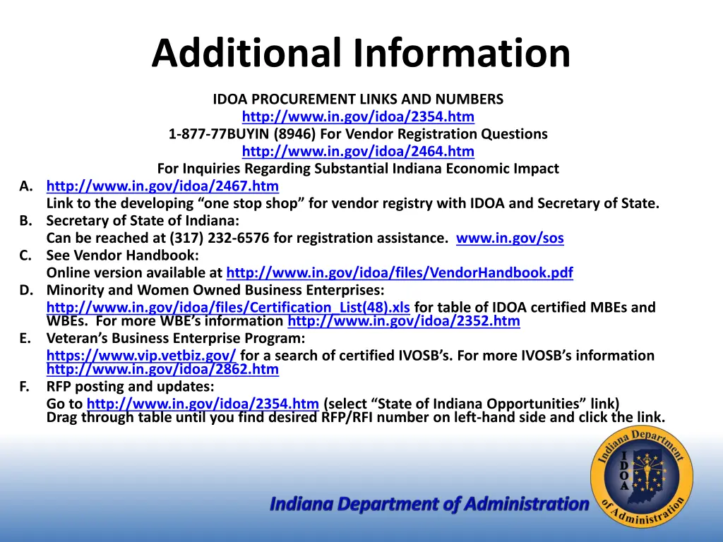 additional information