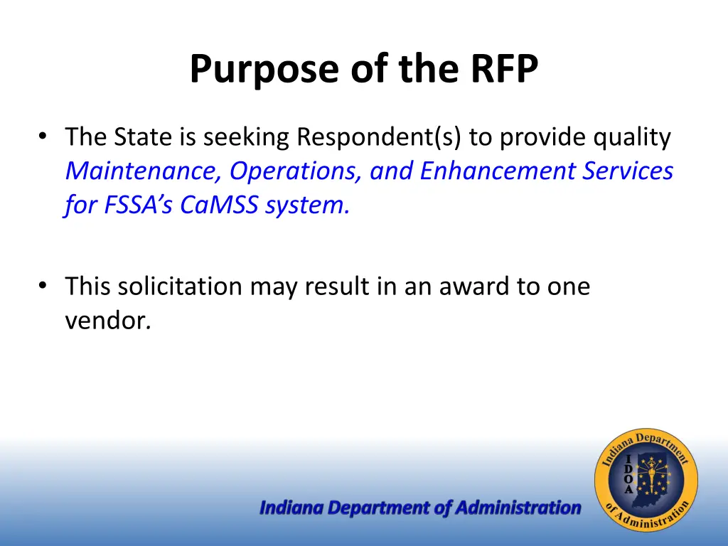 purpose of the rfp