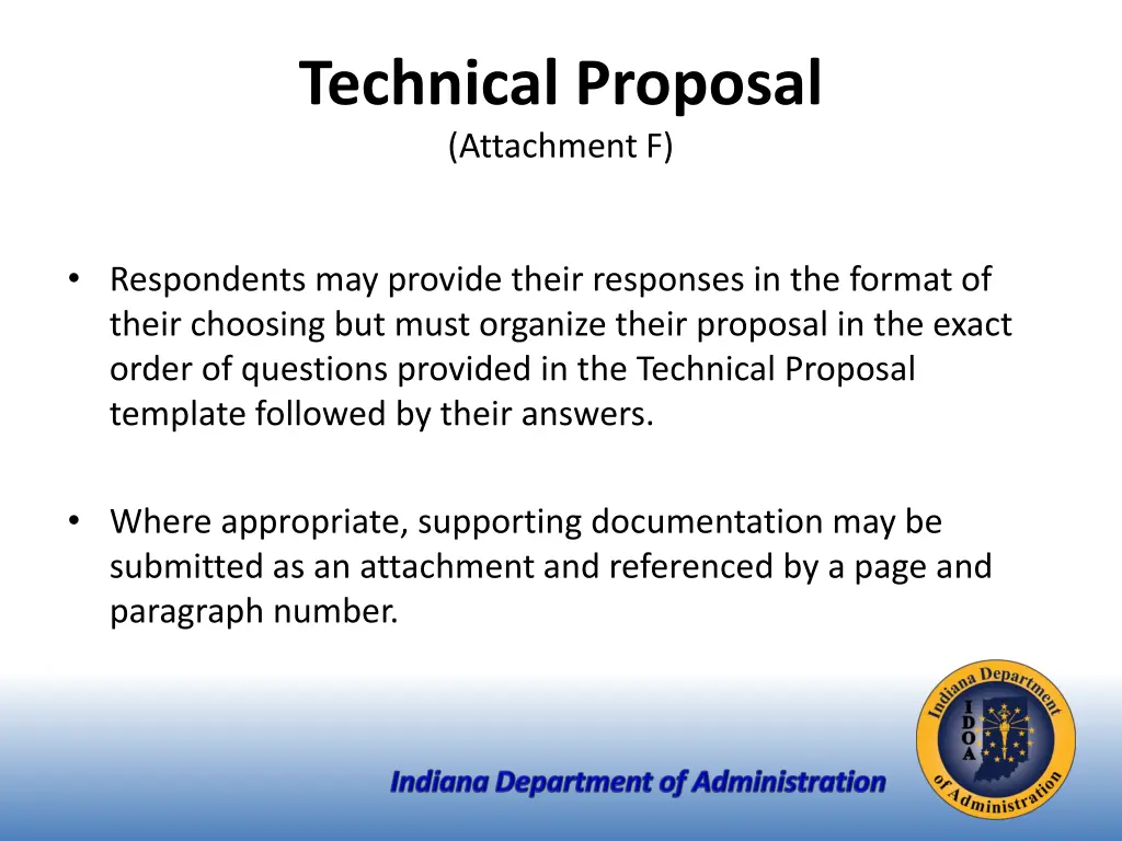 technical proposal attachment f