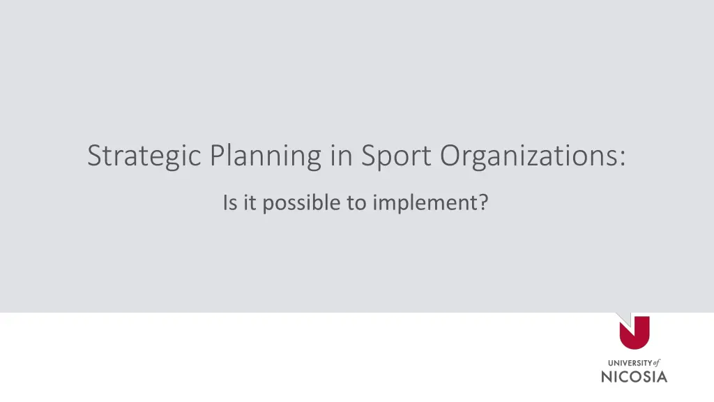 strategic planning in sport organizations