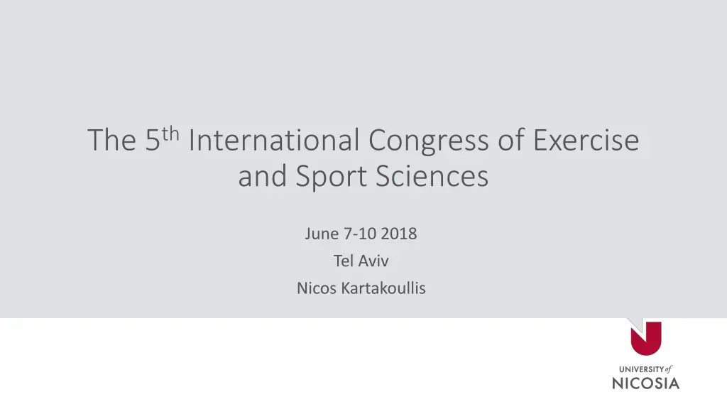 the 5 th international congress of exercise