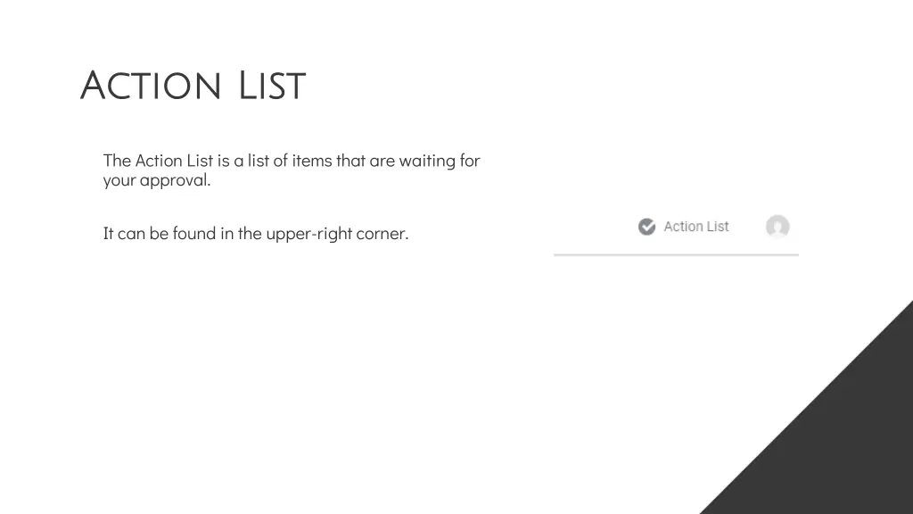 action list action list
