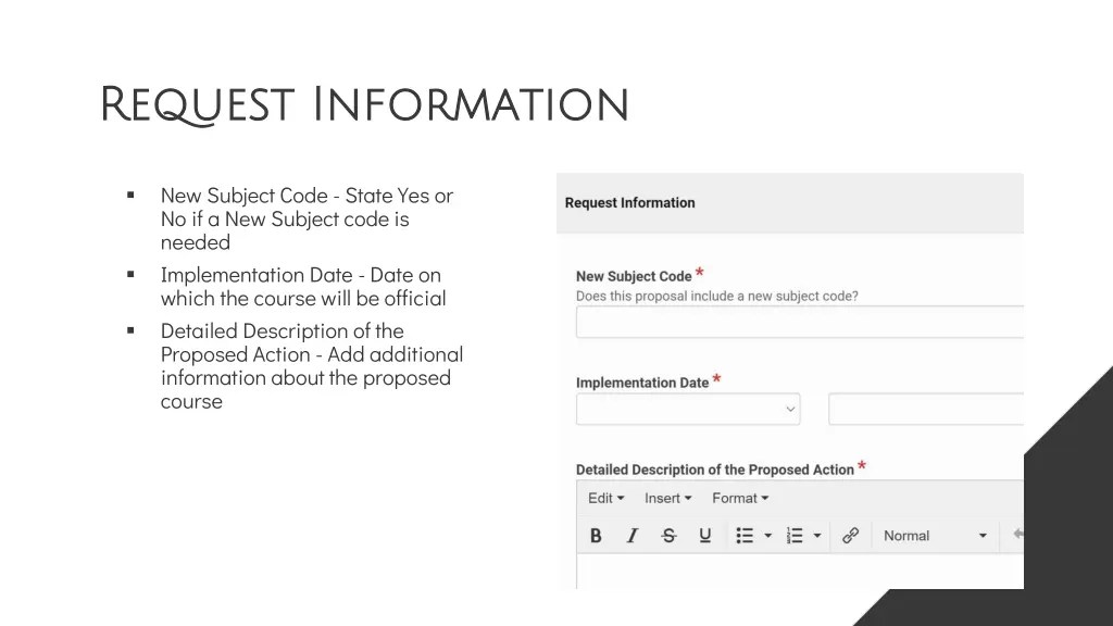 request information request information