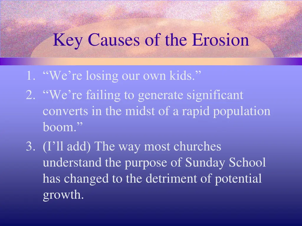key causes of the erosion