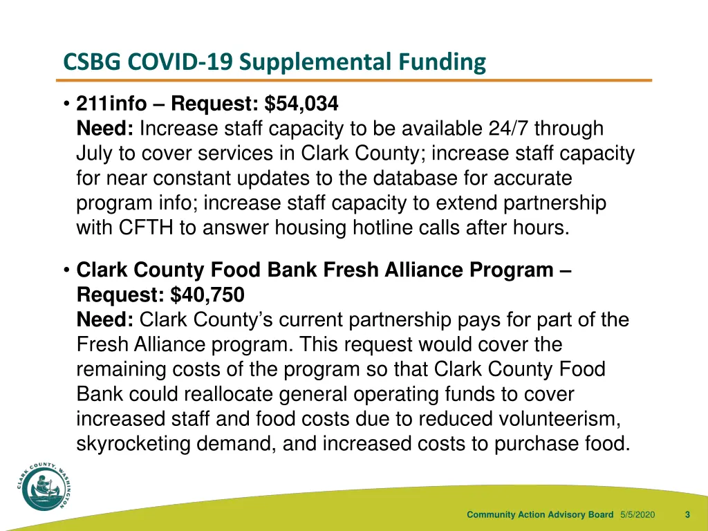 csbg covid 19 supplemental funding