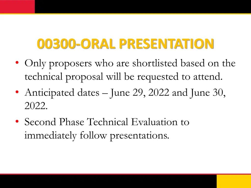 00300 oral presentation only proposers