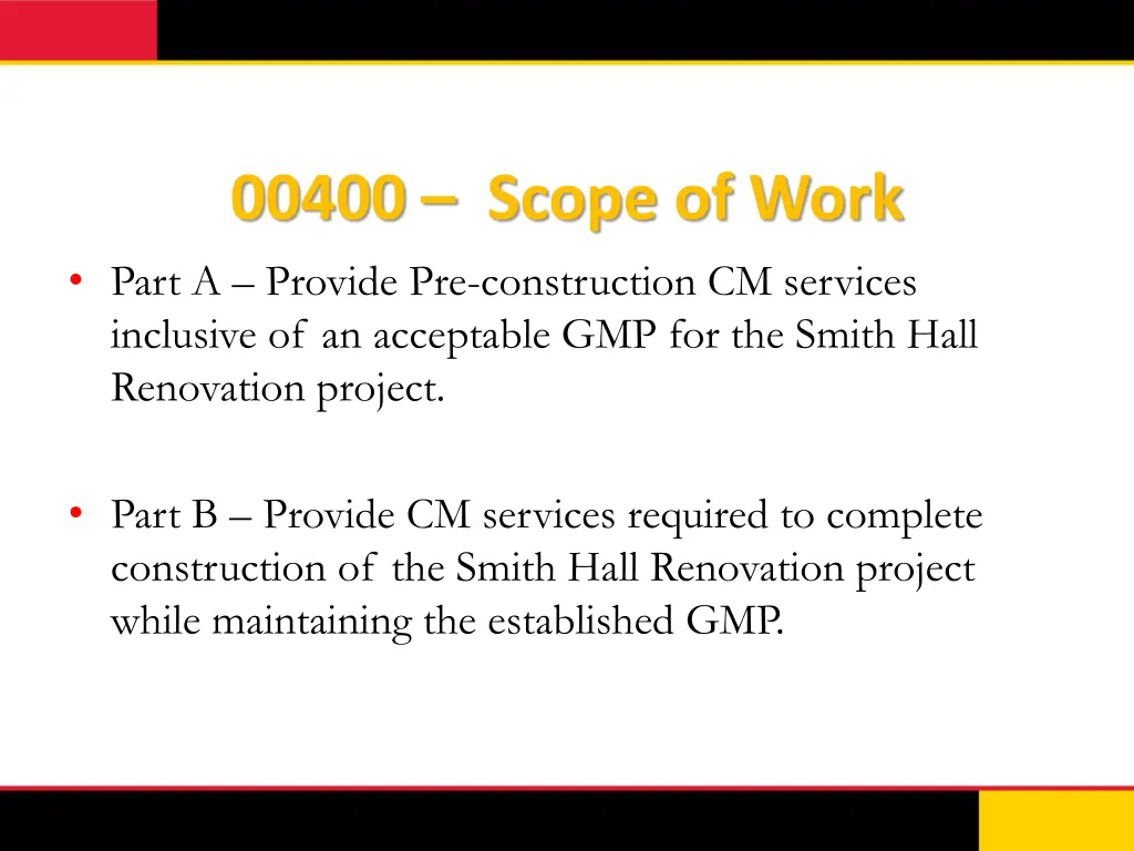 00400 scope of work part a provide