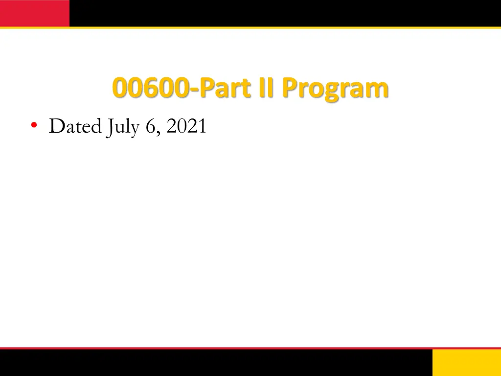 00600 part ii program dated july 6 2021