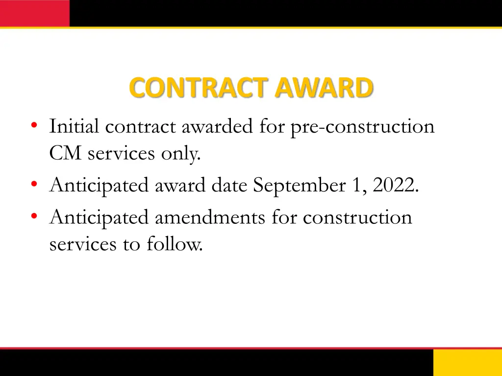 contract award initial contract awarded