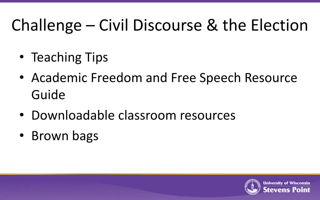 challenge civil discourse the election