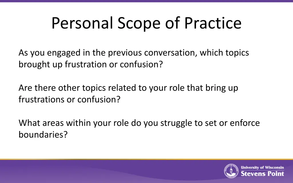personal scope of practice