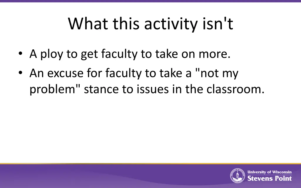 what this activity isn t