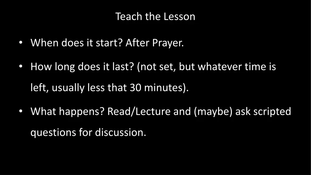 teach the lesson