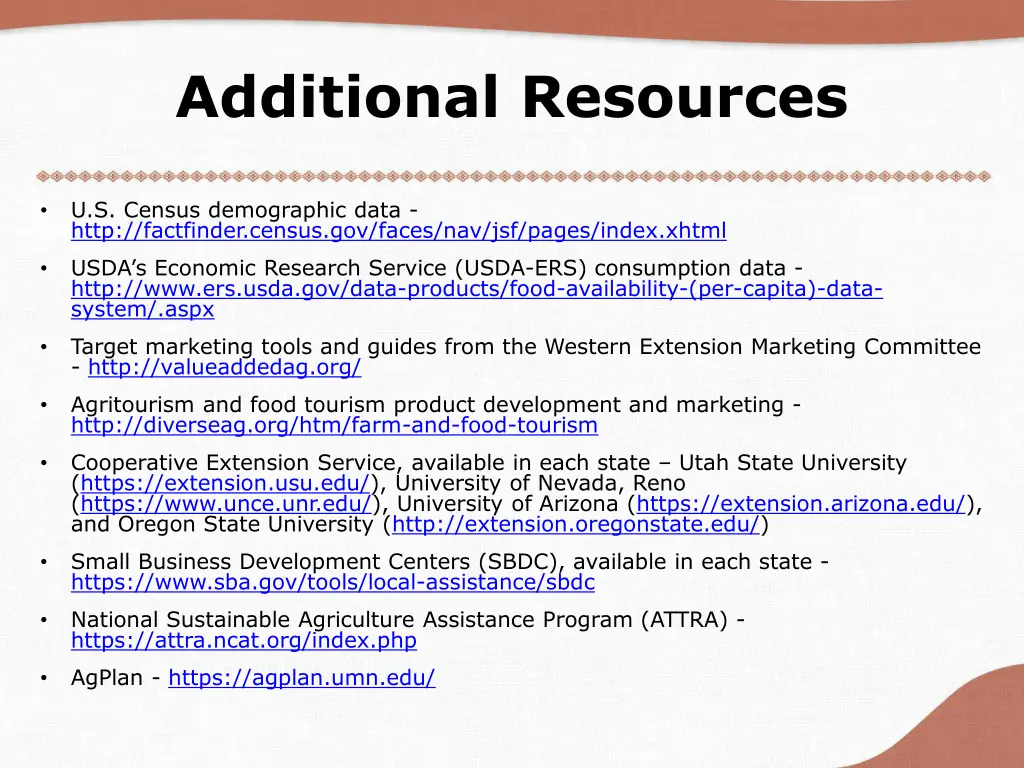 additional resources