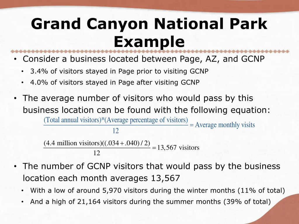 grand canyon national park example consider