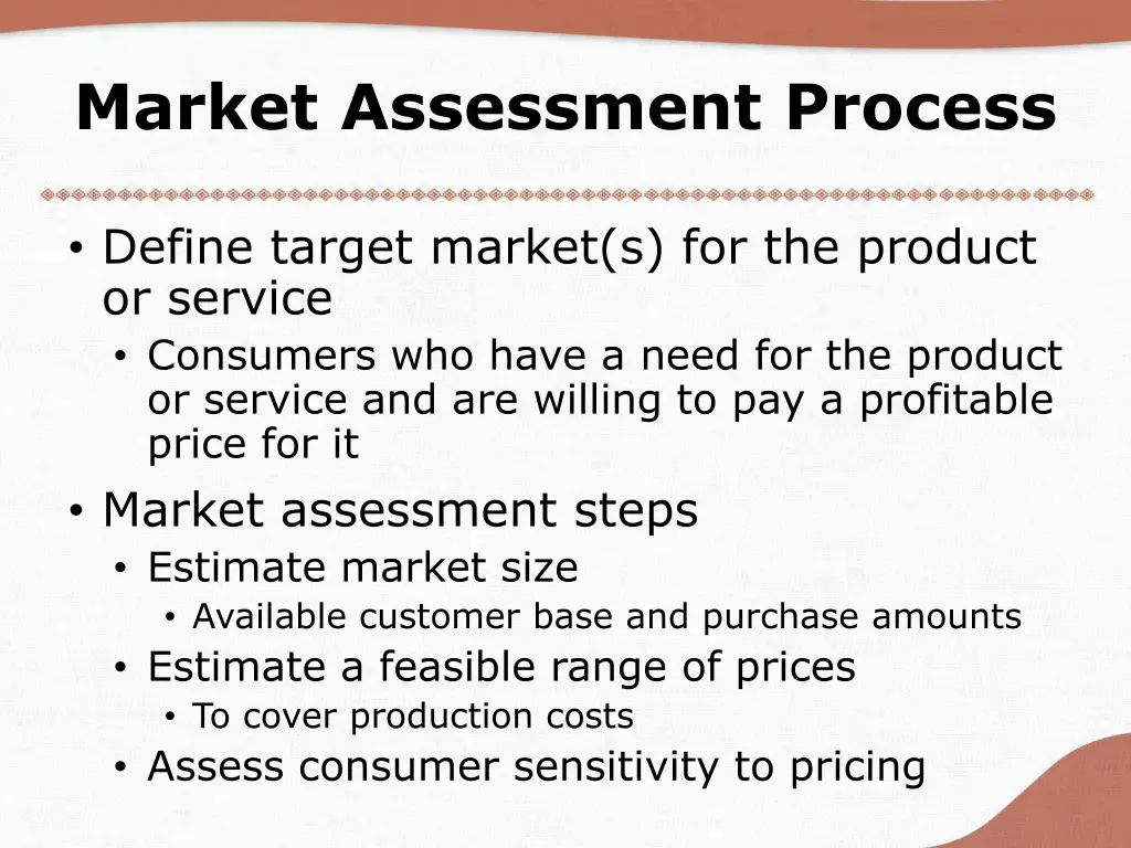 market assessment process