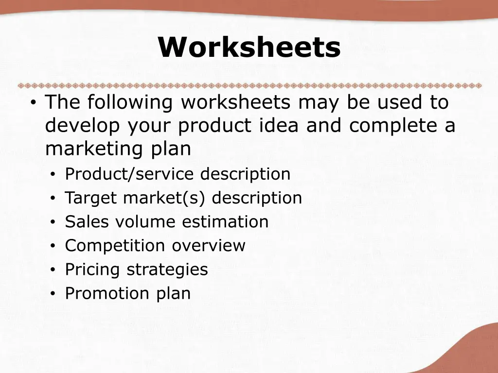 worksheets
