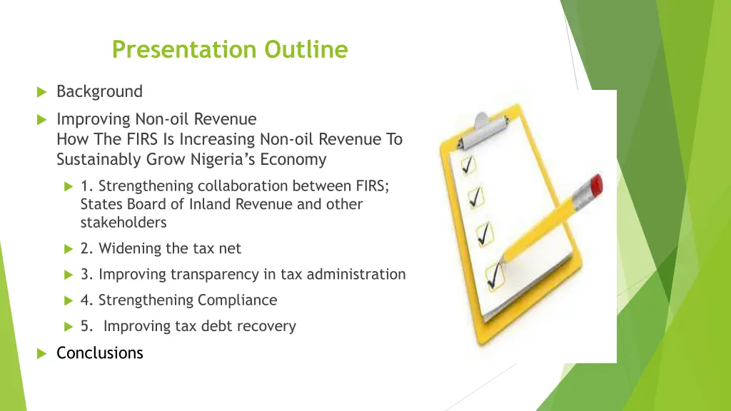 presentation outline