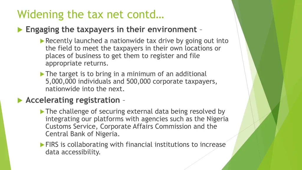 widening the tax net contd