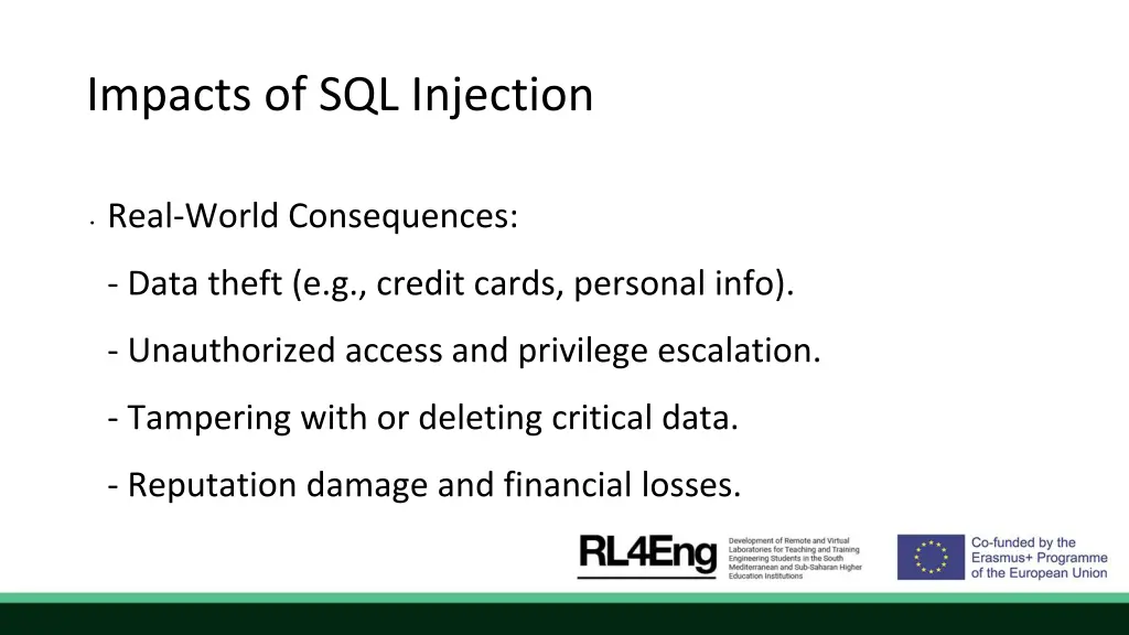 impacts of sql injection