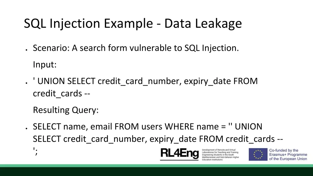 sql injection example data leakage
