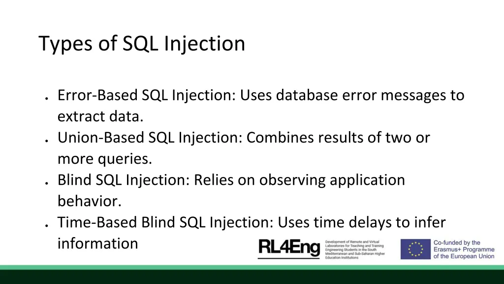 types of sql injection