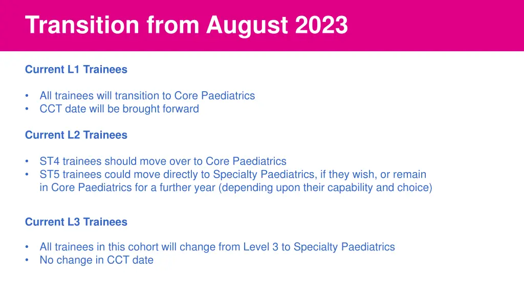 transition from august 2023