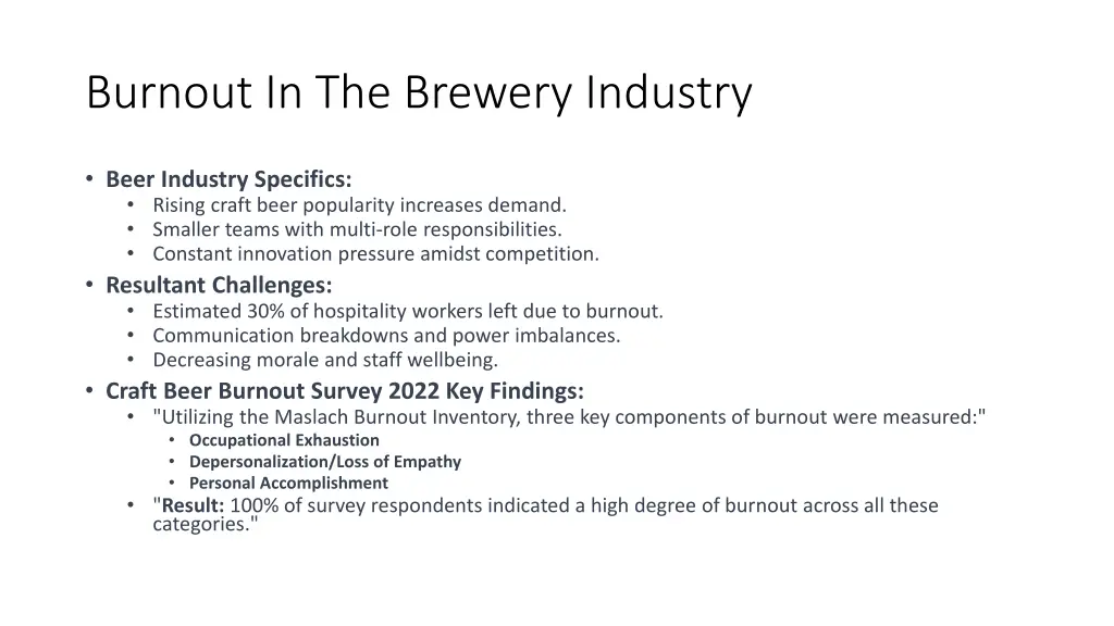 burnout in the brewery industry