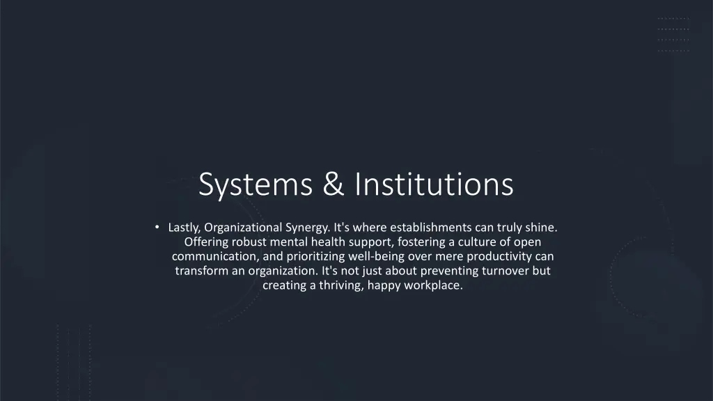 systems institutions