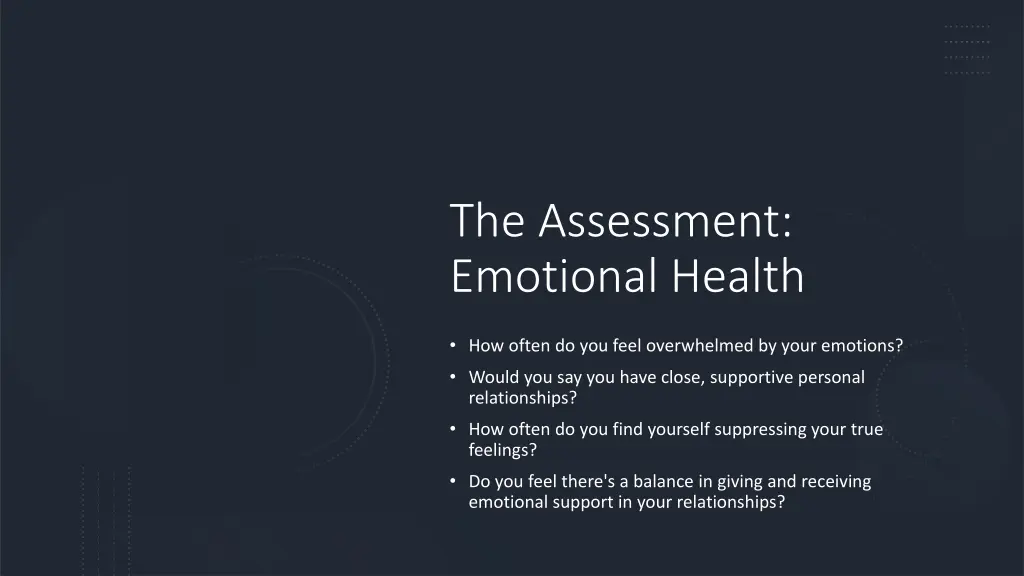 the assessment emotional health