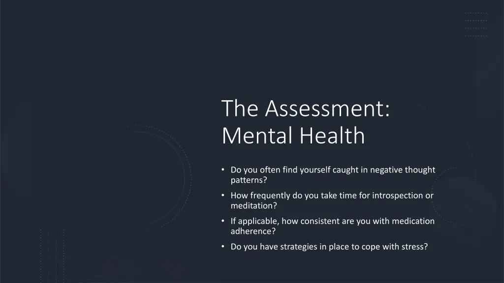 the assessment mental health