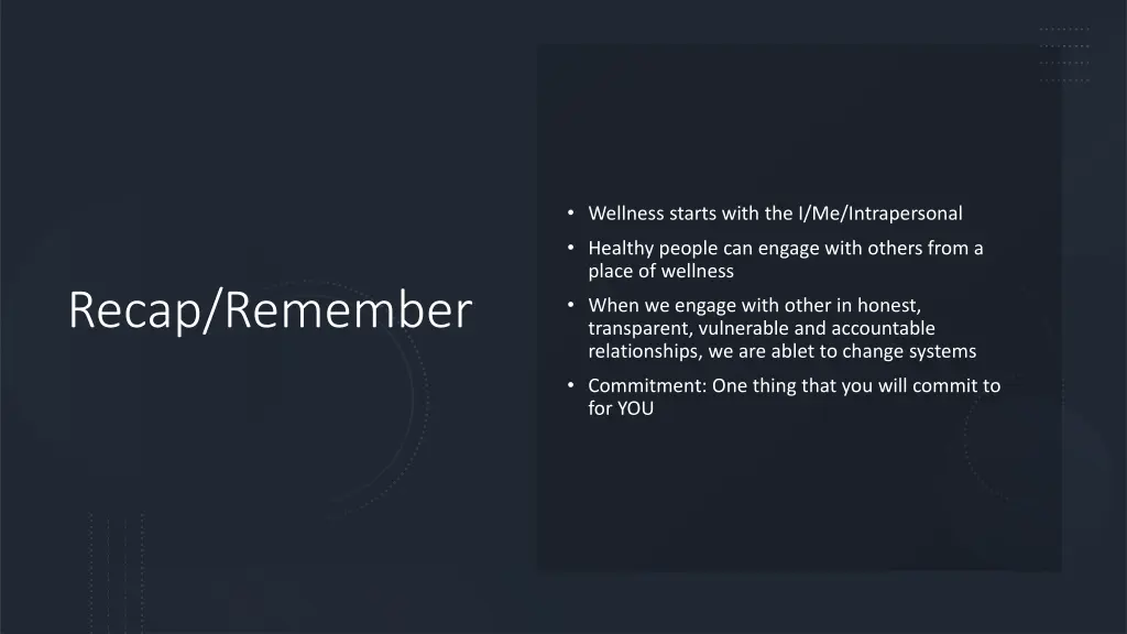 wellness starts with the i me intrapersonal