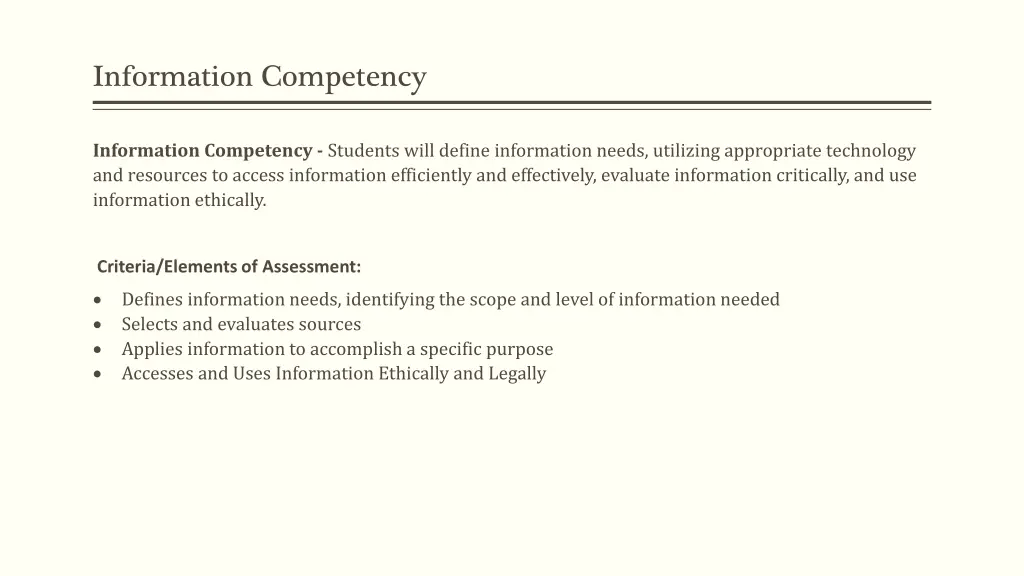 information competency