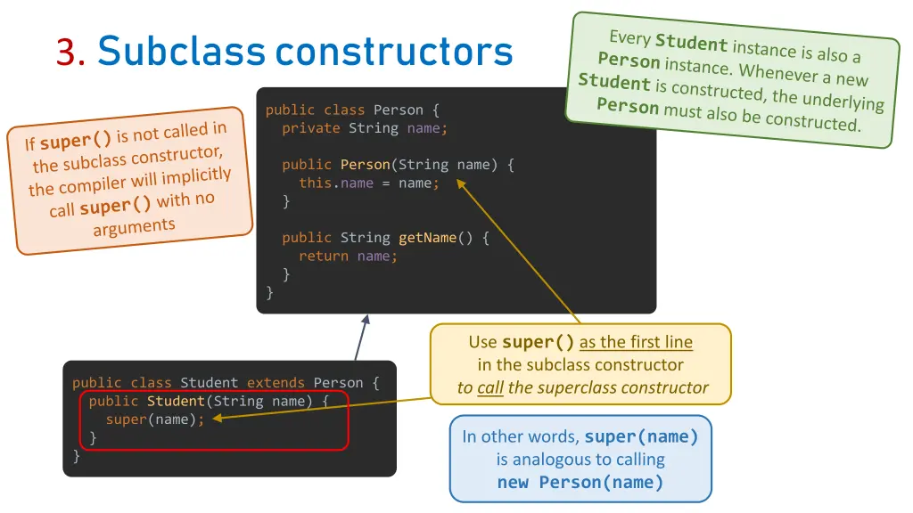 3 subclass constructors