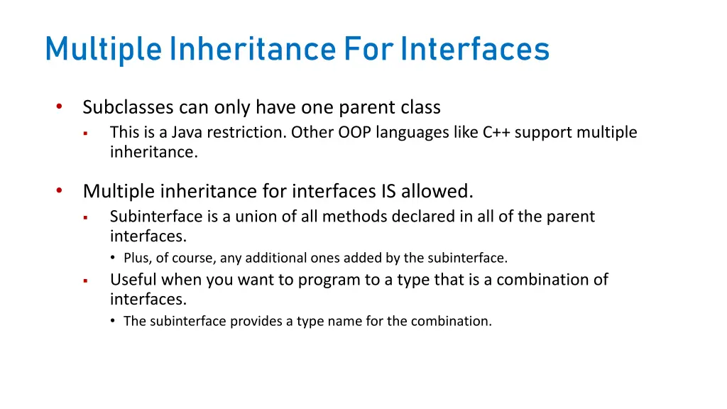 multiple inheritance for interfaces