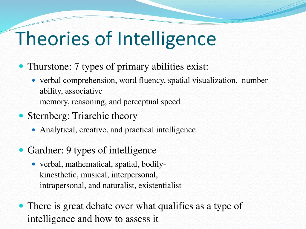 theories of intelligence