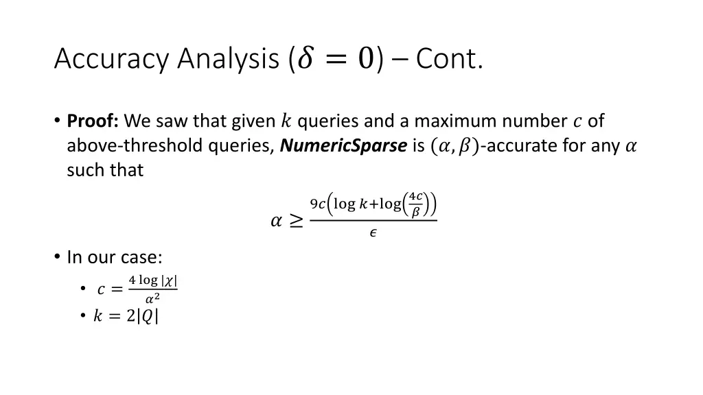 accuracy analysis 0 cont