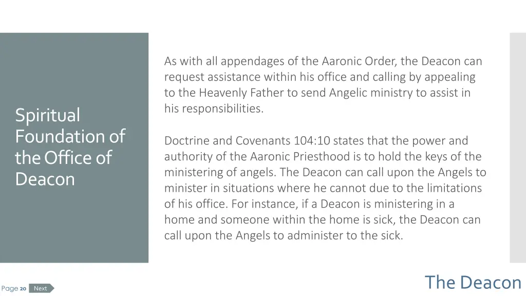 as with all appendages of the aaronic order