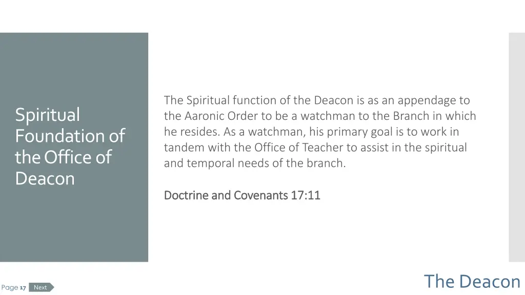 the spiritual function of the deacon