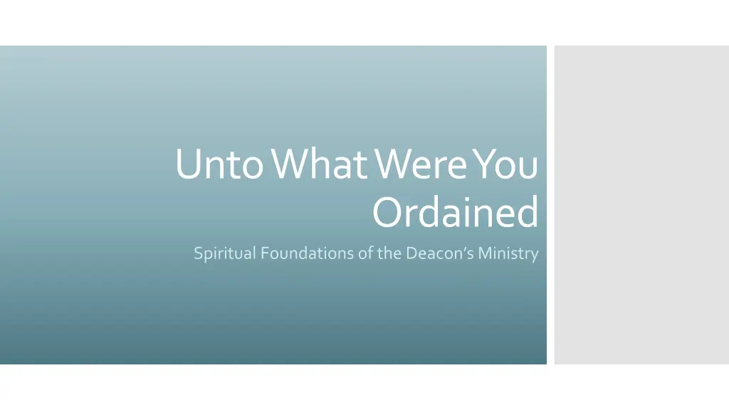 unto what were you 1