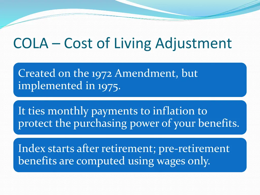 cola cost of living adjustment
