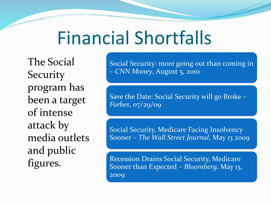 financial shortfalls