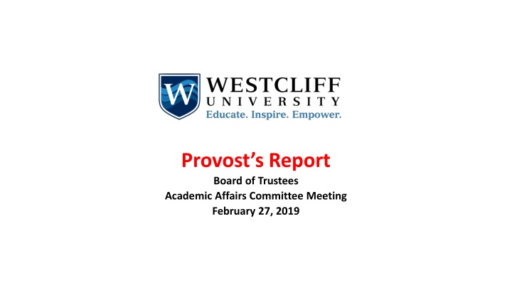 provost s report board of trustees academic