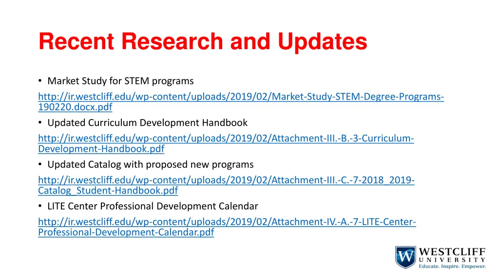 recent research and updates