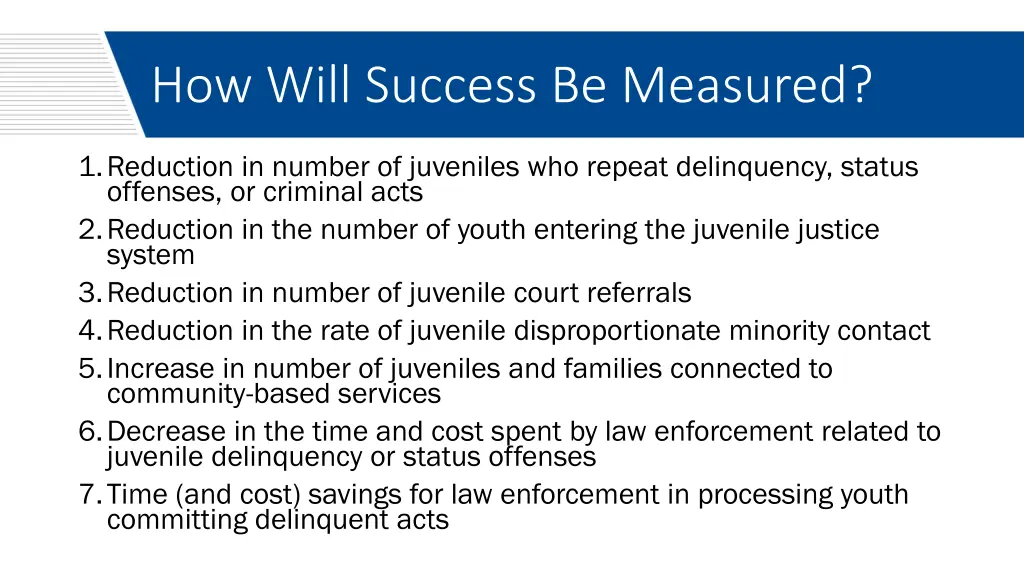 how will success be measured