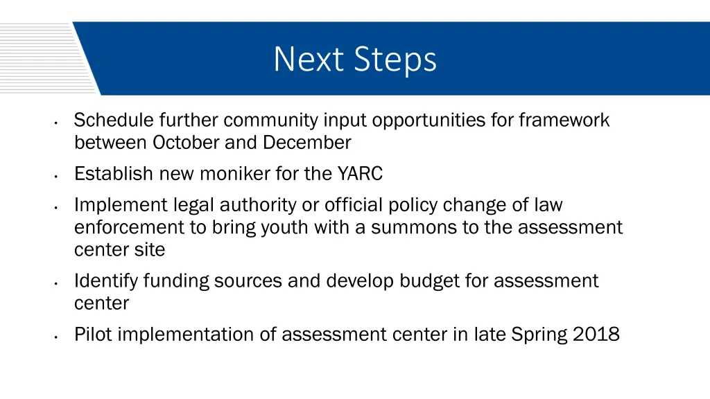 next steps